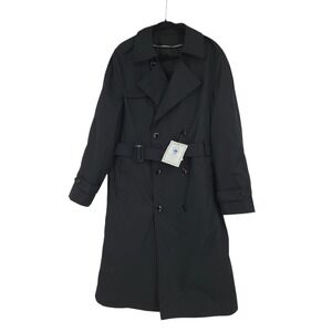 Garrison Collection Trench Coat Mens 38L Black Double Breasted Military Overcoat
